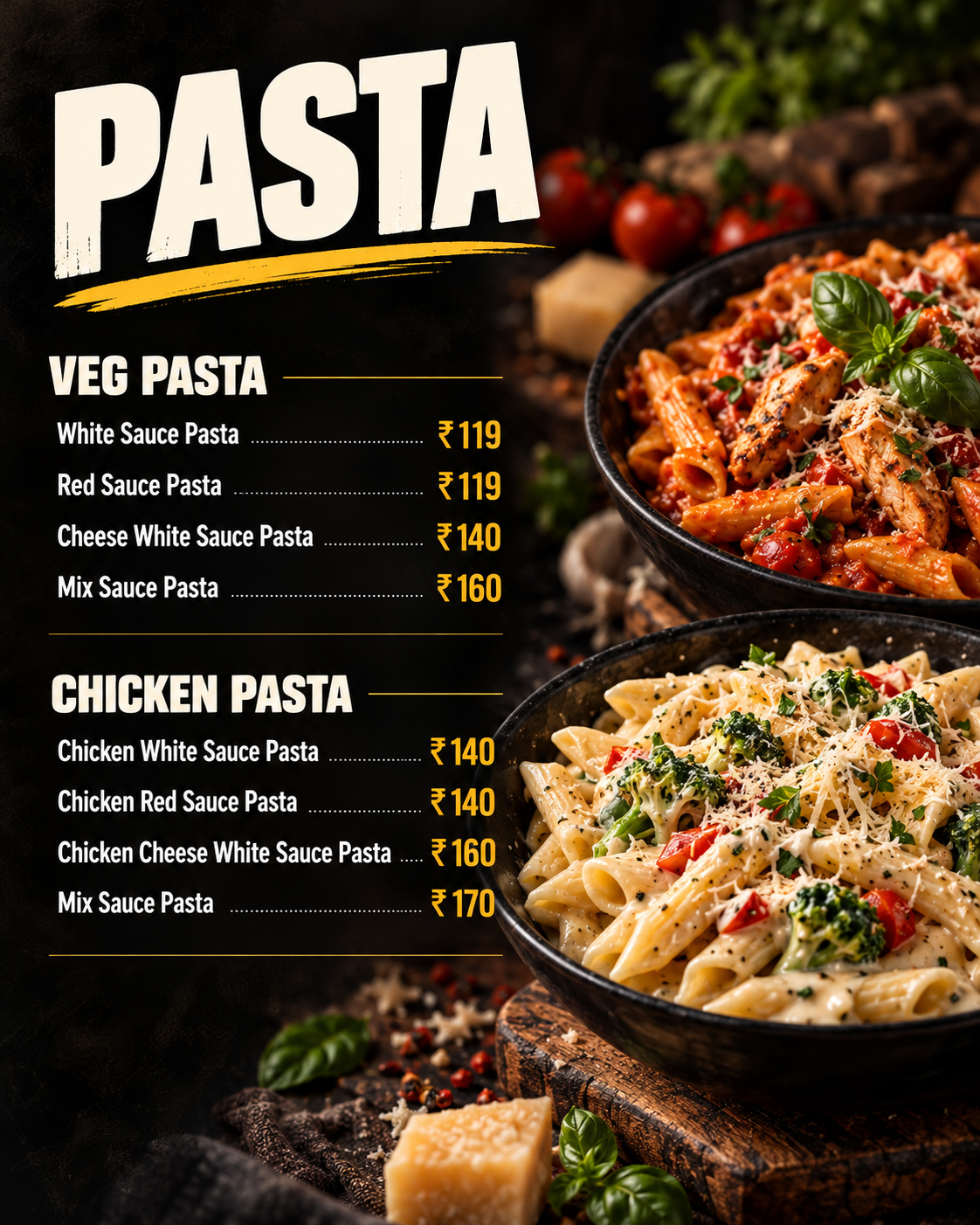 Pasta Menu