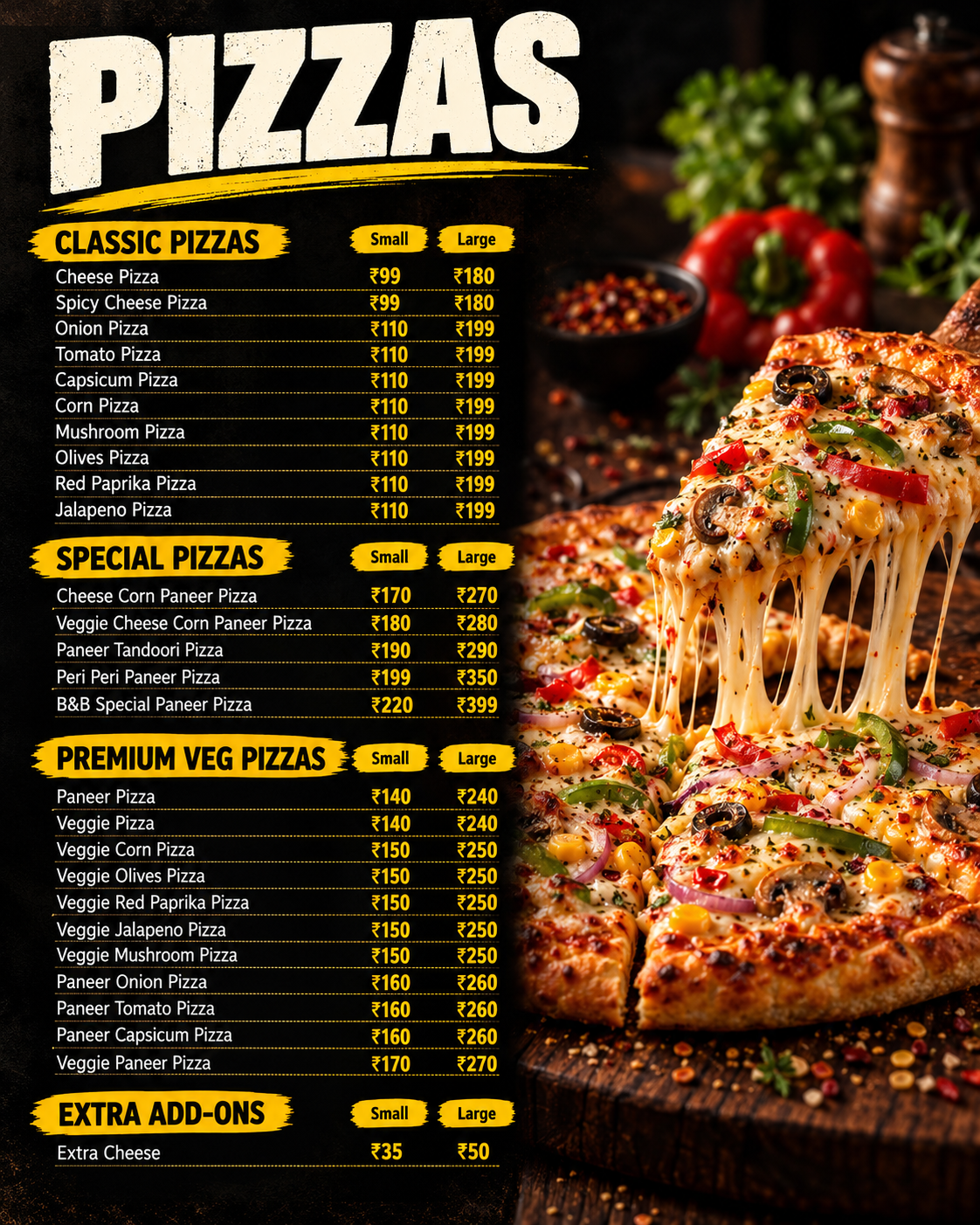 Pizza Menu