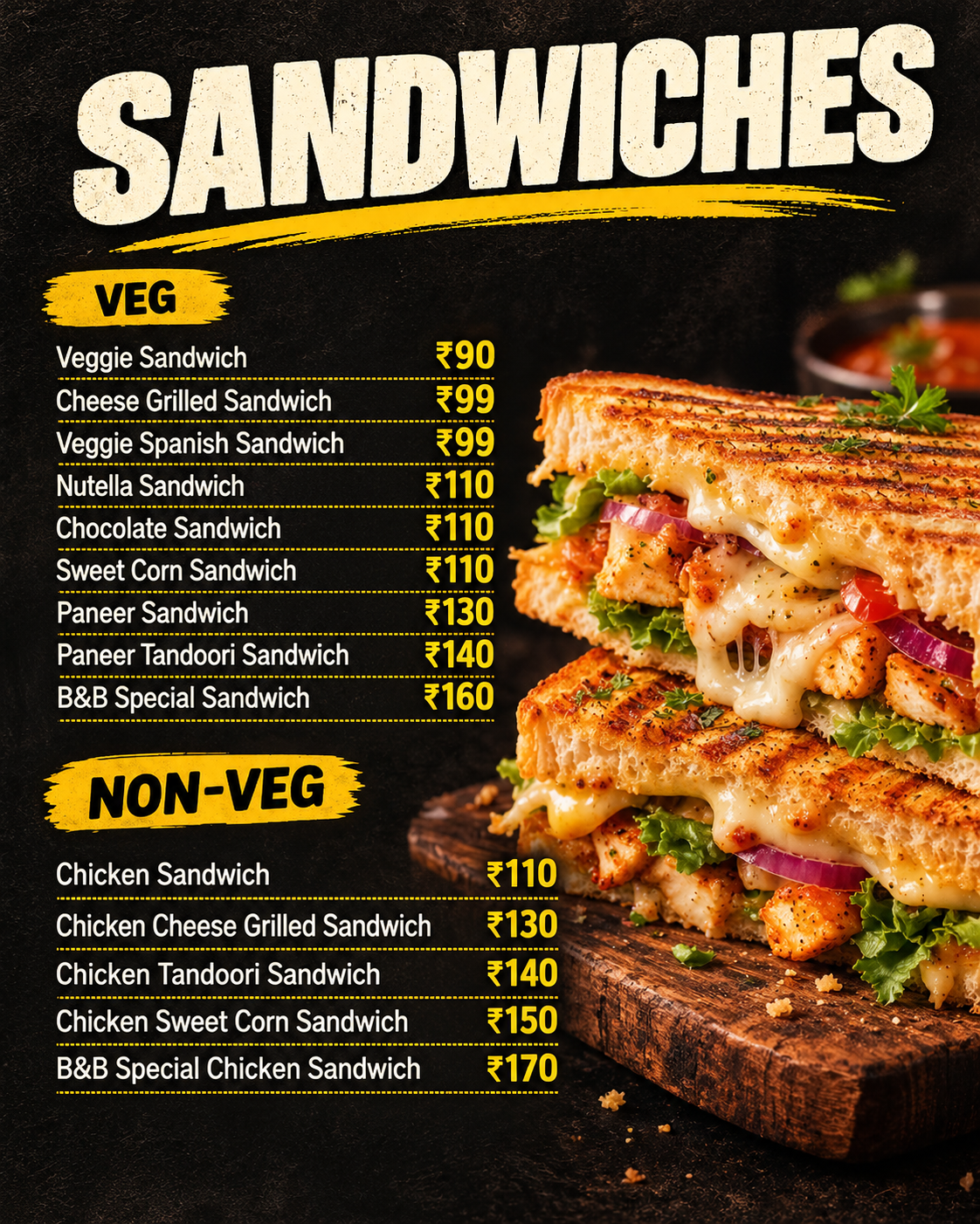 Sandwiches Menu